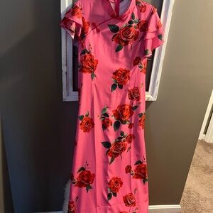 Floral Pink Maxi Dress